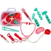 RDveikals.lv: LEAN Toys Baby First Aid Kit Medical Tools In Pink Suitcase Rotaļļieta