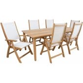 RDveikals.lv: Evelekt Maldive Table and 6 Chairs White komplekts