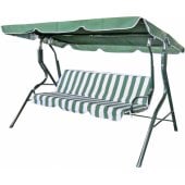 RDveikals.lv: BESK 3-vietīgs svītrains zaļš/ balts Šūpuļdīvāns