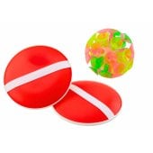 RDveikals.lv: LEAN Toys Arcade Game Round Paddles Ball With Suction Cups Red Rotaļļieta