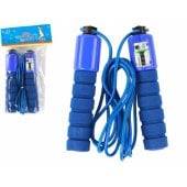 RDveikals.lv: LEAN Toys Blue Skipping Rope With Counter 280 cm Fitness Adjustment