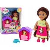 RDveikals.lv: LEAN Toys Mini Doll Long Hair Colorful Dress Dog Buda Lelle